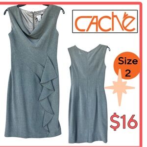 Cache Gray Midi Dress